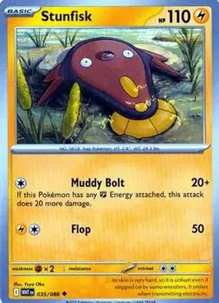 2025 Pokemon Scarlet & Violet White Flare #035/086 - Stunfisk