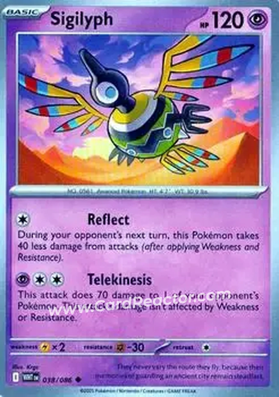 2025 Pokemon Scarlet & Violet White Flare #038/086 - Sigilyph - Front