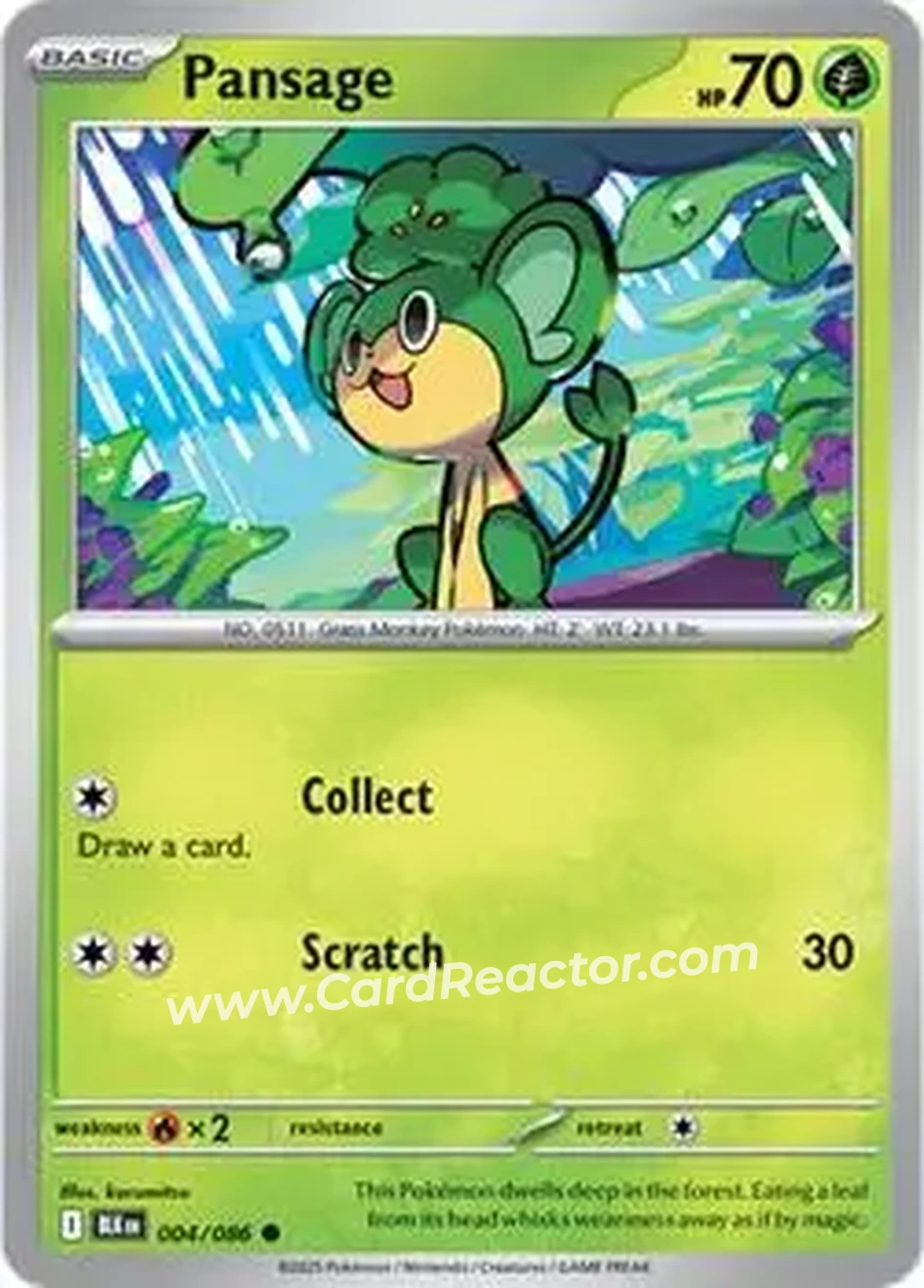 2025 Pokémon Scarlet & Violet Black Bolt #004/086 - Pansage