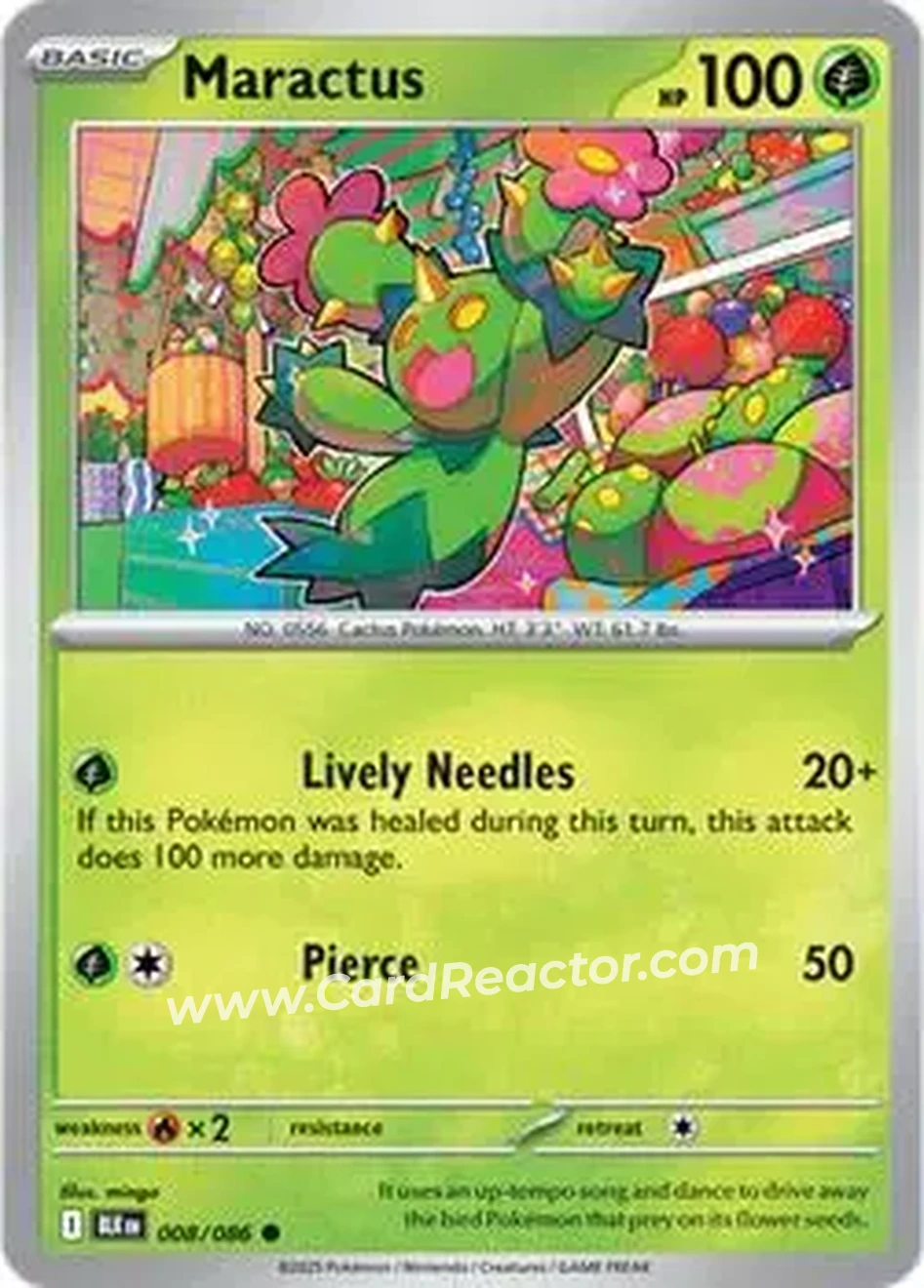2025 Pokémon Scarlet & Violet Black Bolt #008/086 - Maractus - Front