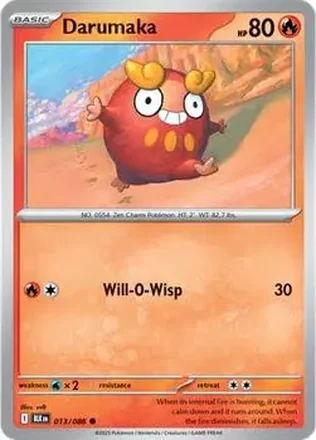 2025 Pokémon Scarlet & Violet Black Bolt #013/086 - Darumaka