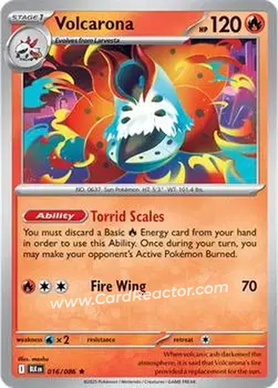 2025 Pokémon Scarlet & Violet Black Bolt #016/086 - ウルガモス - Front