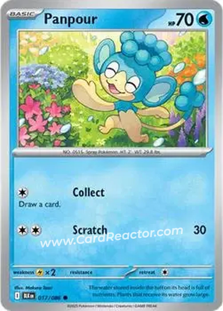 2025 Pokémon Scarlet & Violet Black Bolt #017/086 - Panpour - Front