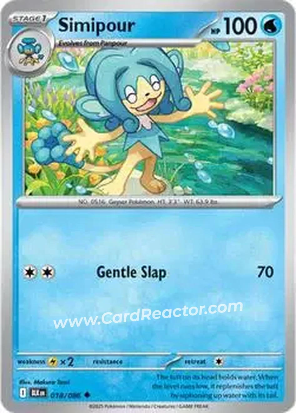 2025 Pokémon Scarlet & Violet Black Bolt #018/086 - Simipour - Front