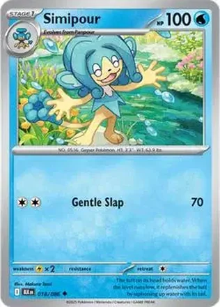 2025 Pokémon Scarlet & Violet Black Bolt #018/086 - Simipour
