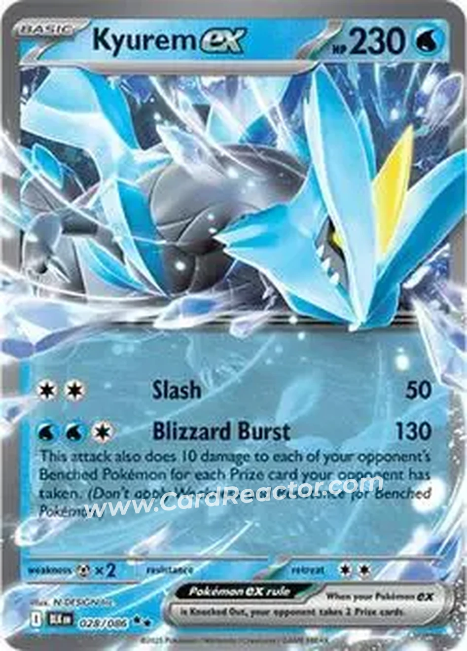 2025 Pokémon Scarlet & Violet Black Bolt #028/086 - キュレム ex - Front