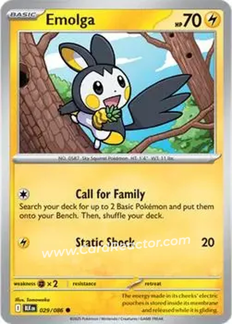 2025 Pokémon Scarlet & Violet Black Bolt #029/086 - Emolga
