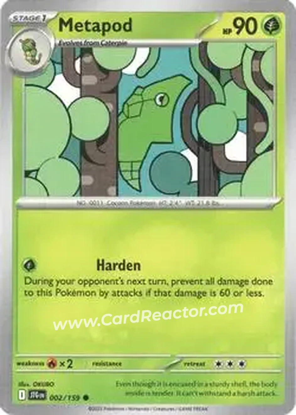 2025 Pokémon Scarlet & Violet Journey Together #002/159 - Metapod - Front