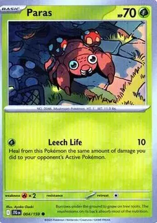 2025 Pokémon Scarlet & Violet Journey Together #004/159 - Paras