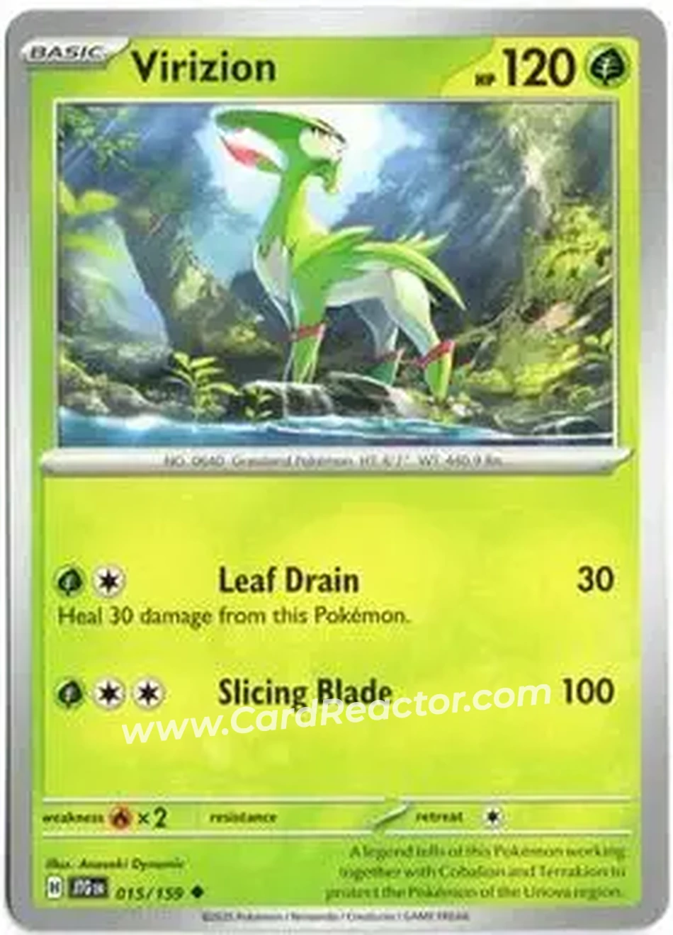 2025 Pokémon Scarlet & Violet Journey Together #015/159 - Virizion - Front