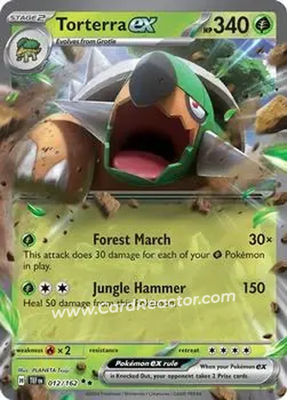 2024 Play! Pokemon Prize Pack Series Five #012/162 - Torterra ex - Front