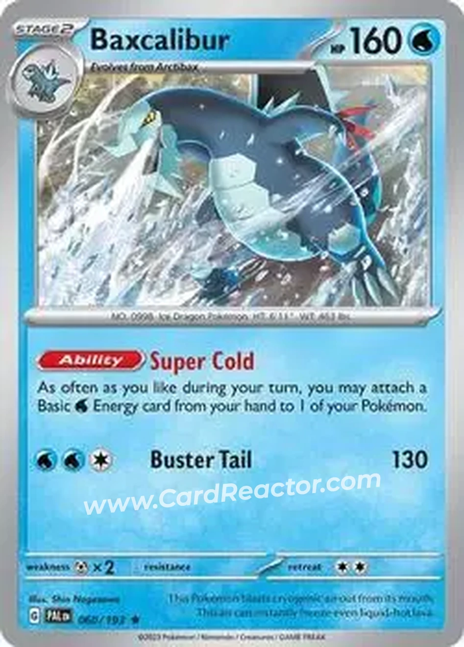 2024 Play! Pokemon Prize Pack Series Five #060/193 - Baxcalibur - Front