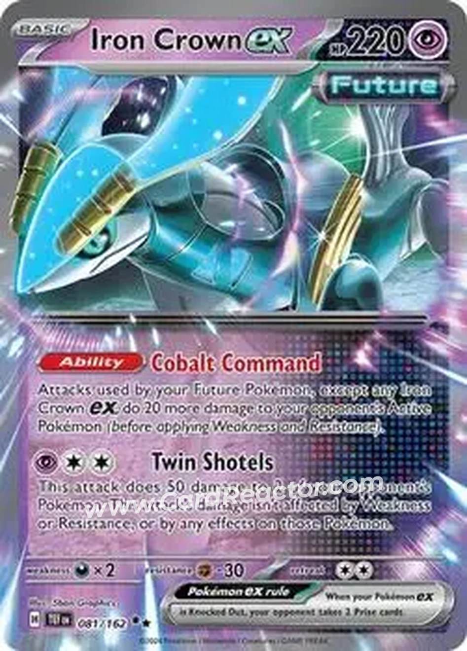 2024 Play! Pokemon Prize Pack Series Five #081/162 - Iron Crown ex - Front