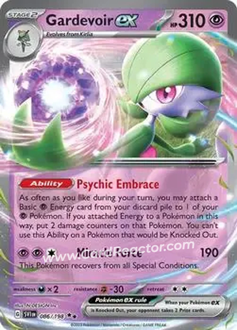 2024 Play! Pokemon Prize Pack Series Five #086/198 - Gardevoir ex - Front