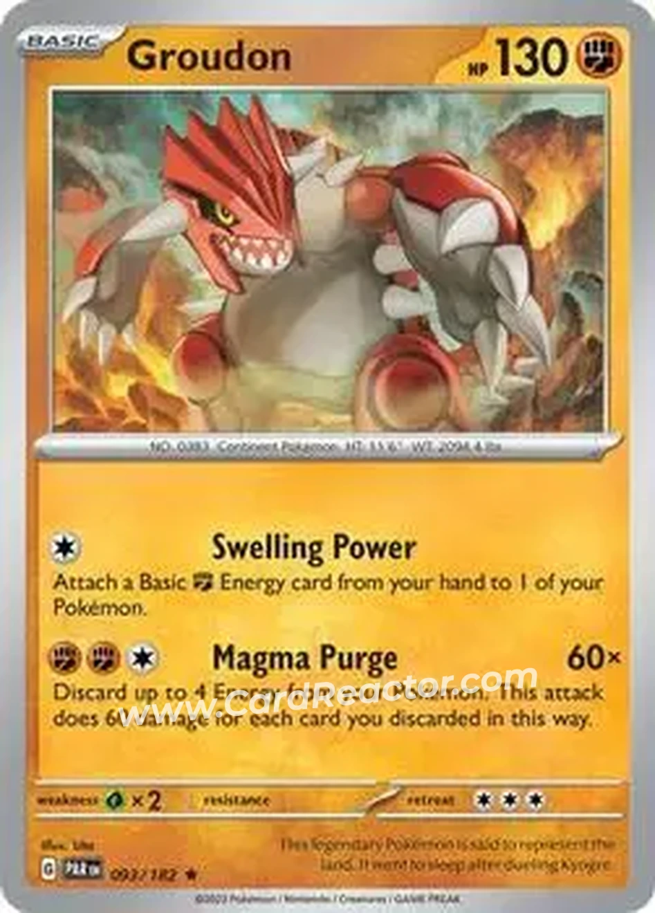 2024 Play! Pokemon Prize Pack Series Five #093/182 - Groudon - Front