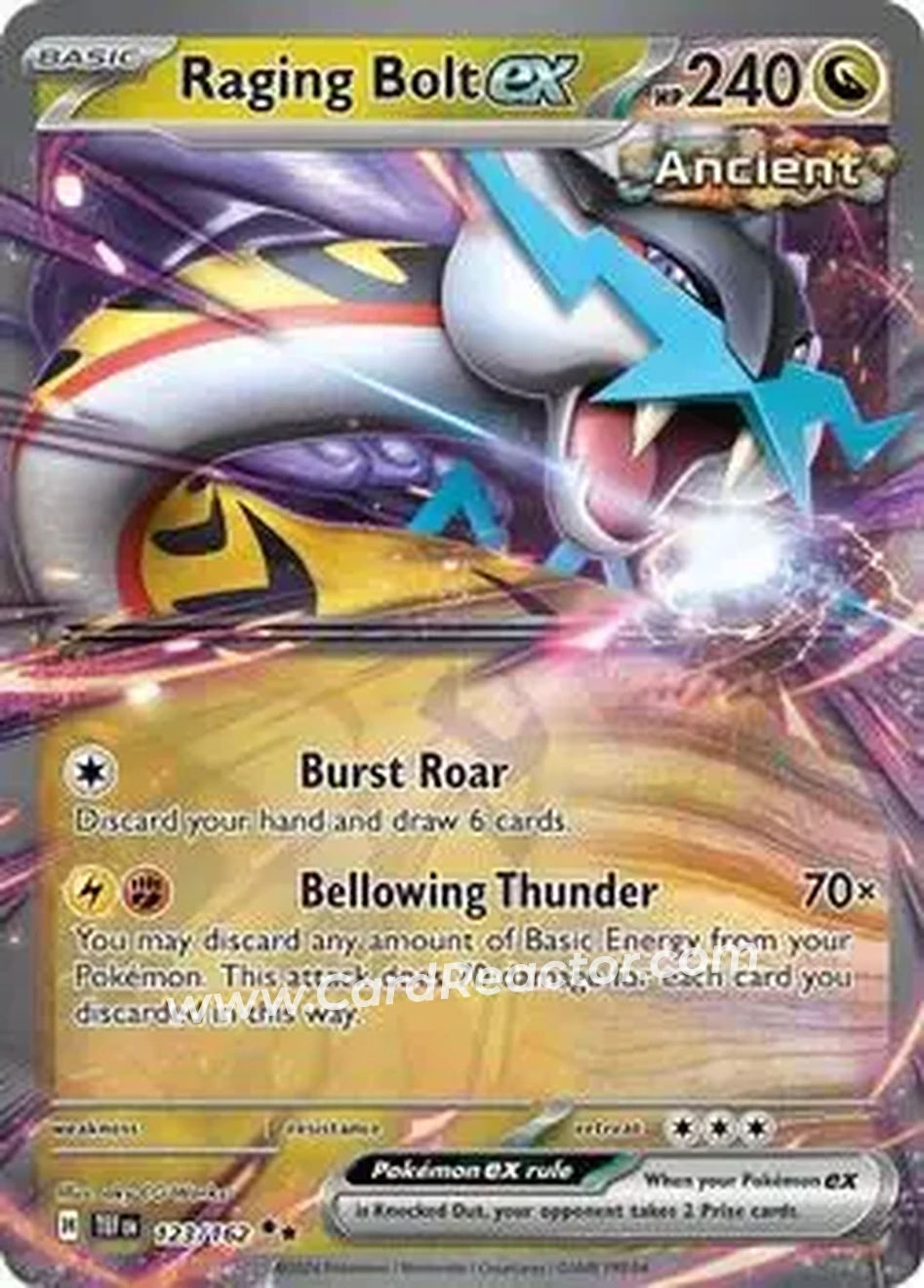 2024 Play! Pokemon Prize Pack Series Five #123/162 - Raging Bolt ex - Front