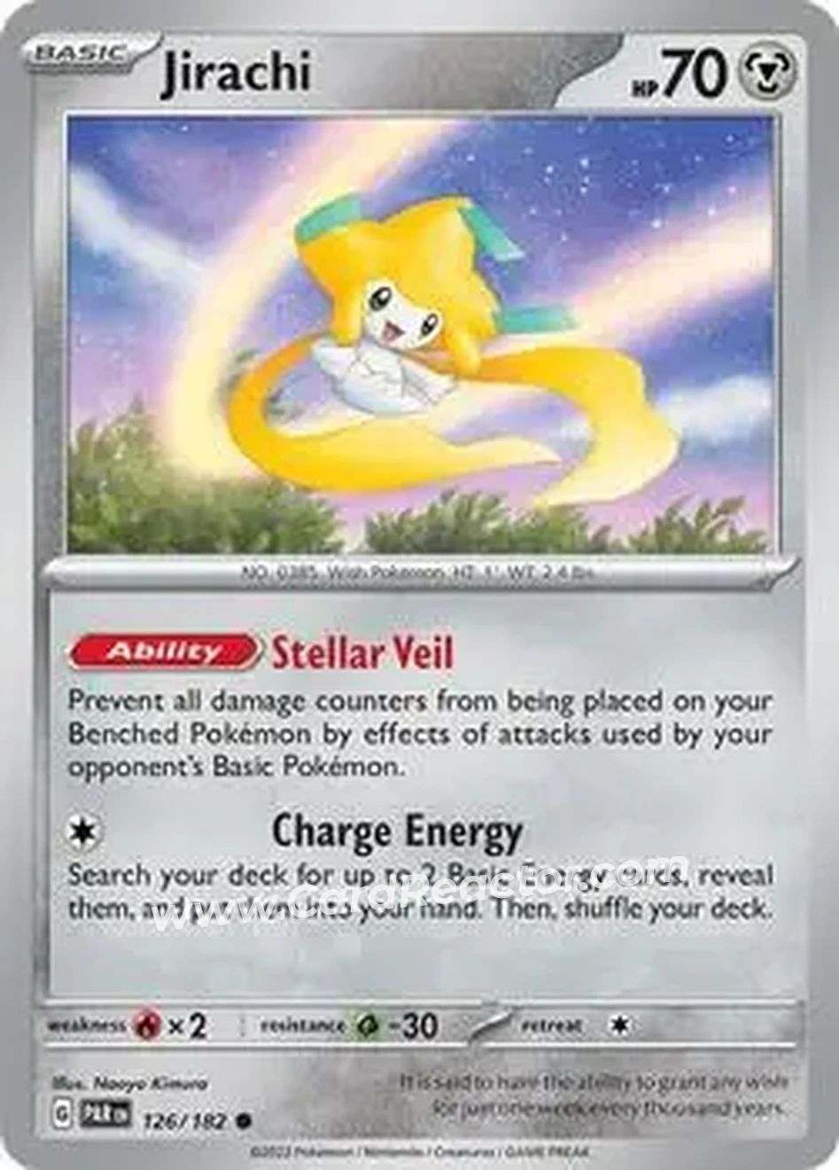 2024 Play! Pokemon Prize Pack Series Five #126/182 - Jirachi ex - Front