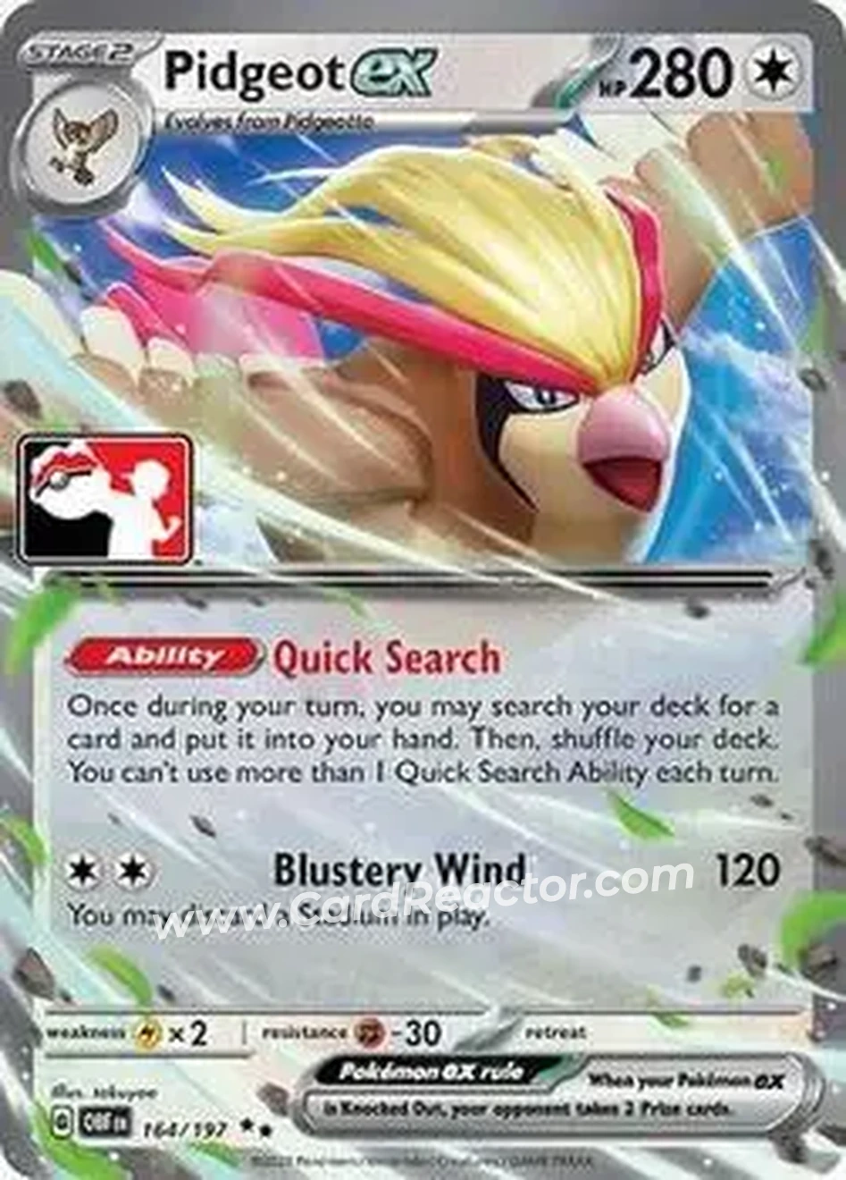 2024 Play! Pokemon Prize Pack Series Five #164/197 - Pidgeot - Front