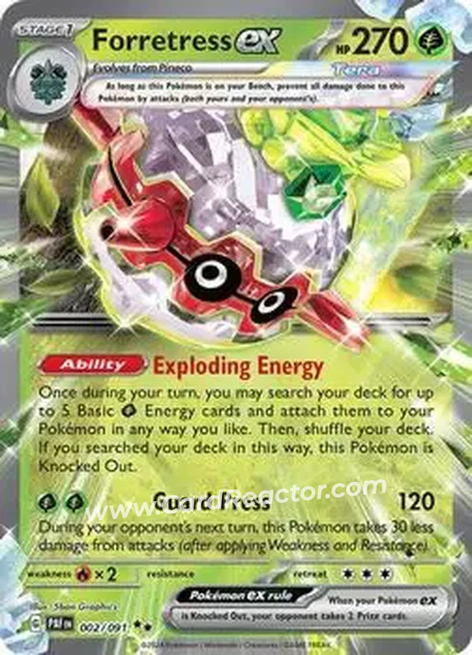 2024 Pokemon Scarlet & Violet Paldean Fates #002/091 - フォレトス - Front