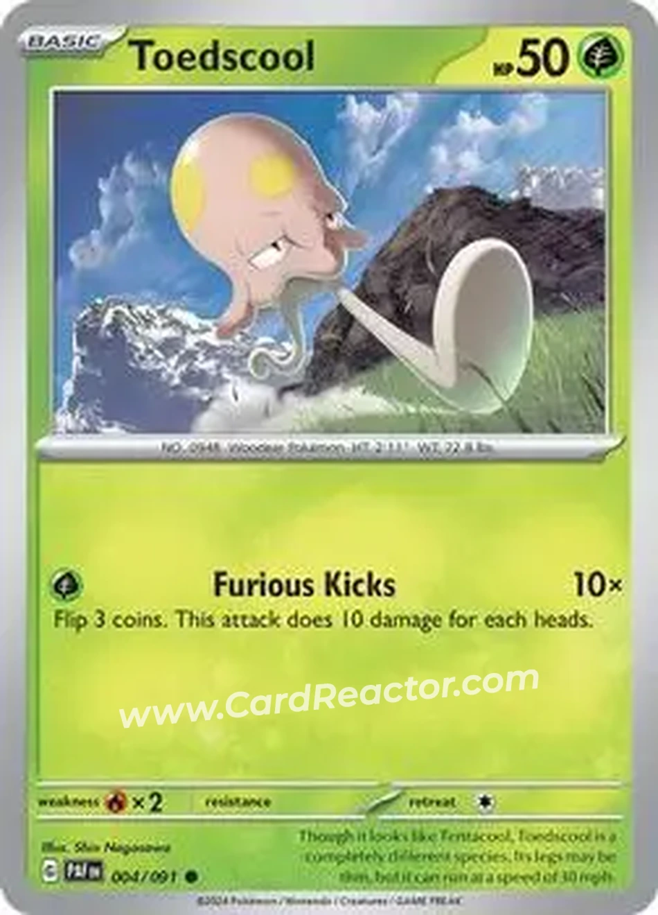 2024 Pokemon Scarlet & Violet Paldean Fates #004/091 - Toedscool - Front