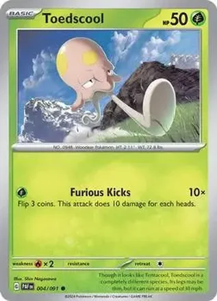 2024 Pokemon Scarlet & Violet Paldean Fates #004/091 Toedscool