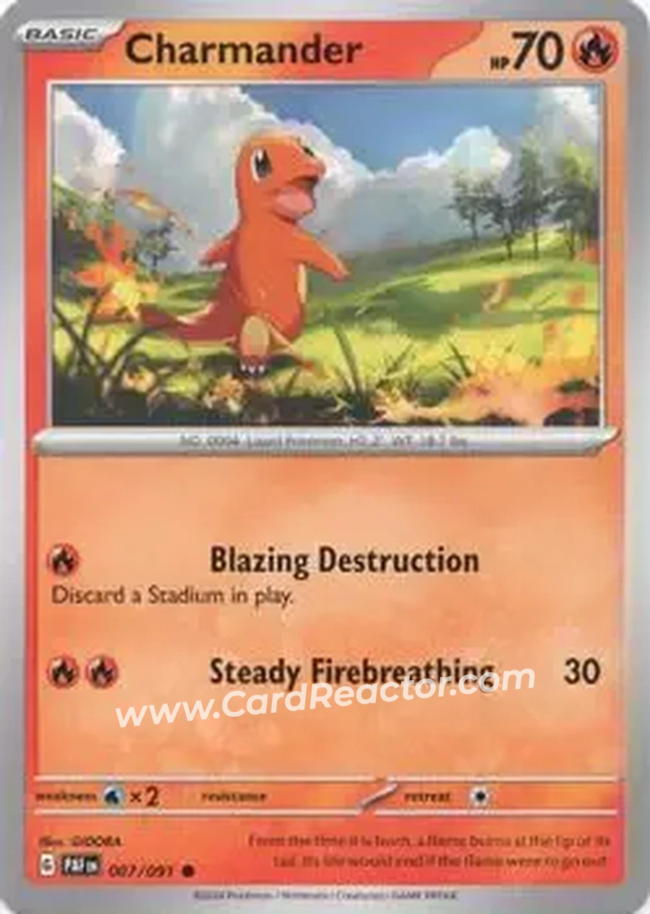 2024 Pokemon Scarlet & Violet Paldean Fates #007/091 - Charmander - Front