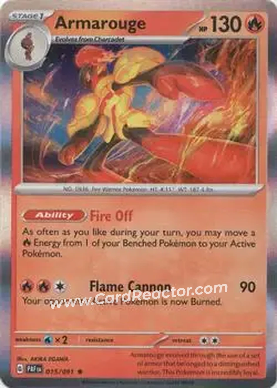 2024 Pokemon Scarlet & Violet Paldean Fates #015/091 - Armarouge - Front