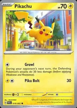2024 Pokemon Scarlet & Violet Paldean Fates #018/091 - Pikachu