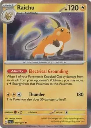 2024 Pokemon Scarlet & Violet Paldean Fates #019/091 Raichu