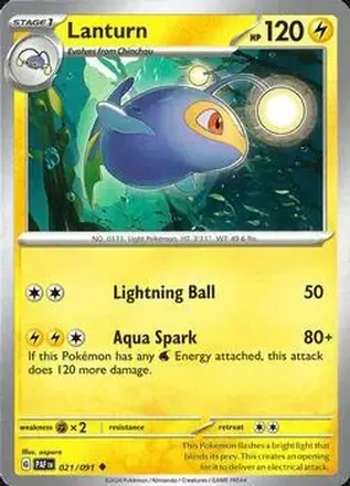 2024 Pokemon Scarlet & Violet Paldean Fates #021/091 Lanturn