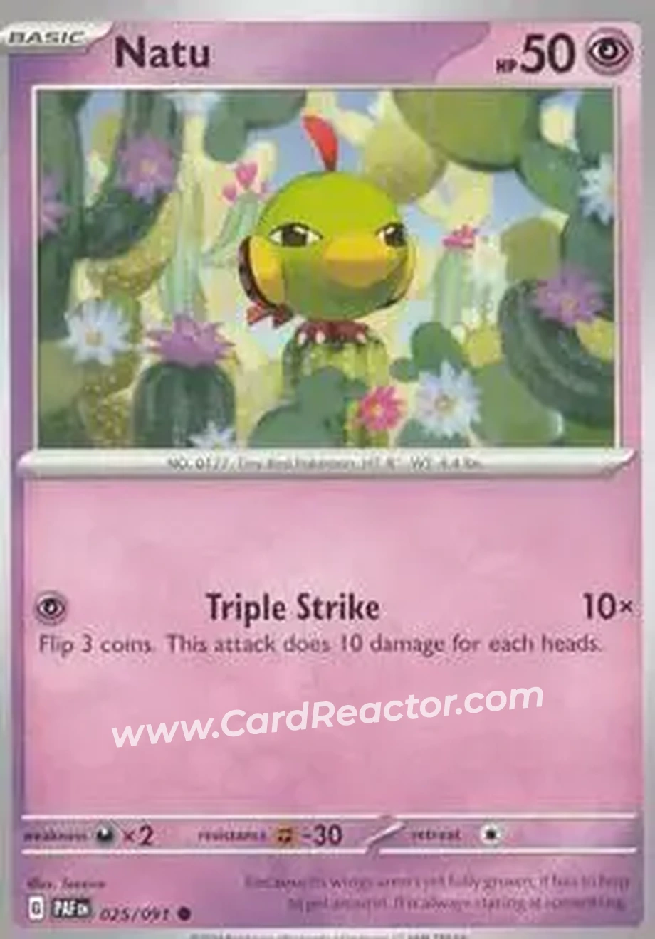 2024 Pokemon Scarlet & Violet Paldean Fates #025/091 - Natu - Front