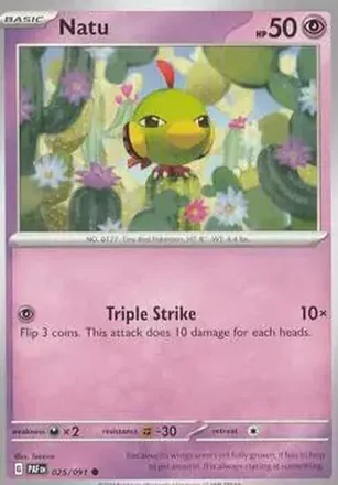 2024 Pokemon Scarlet & Violet Paldean Fates #025/091 Natu