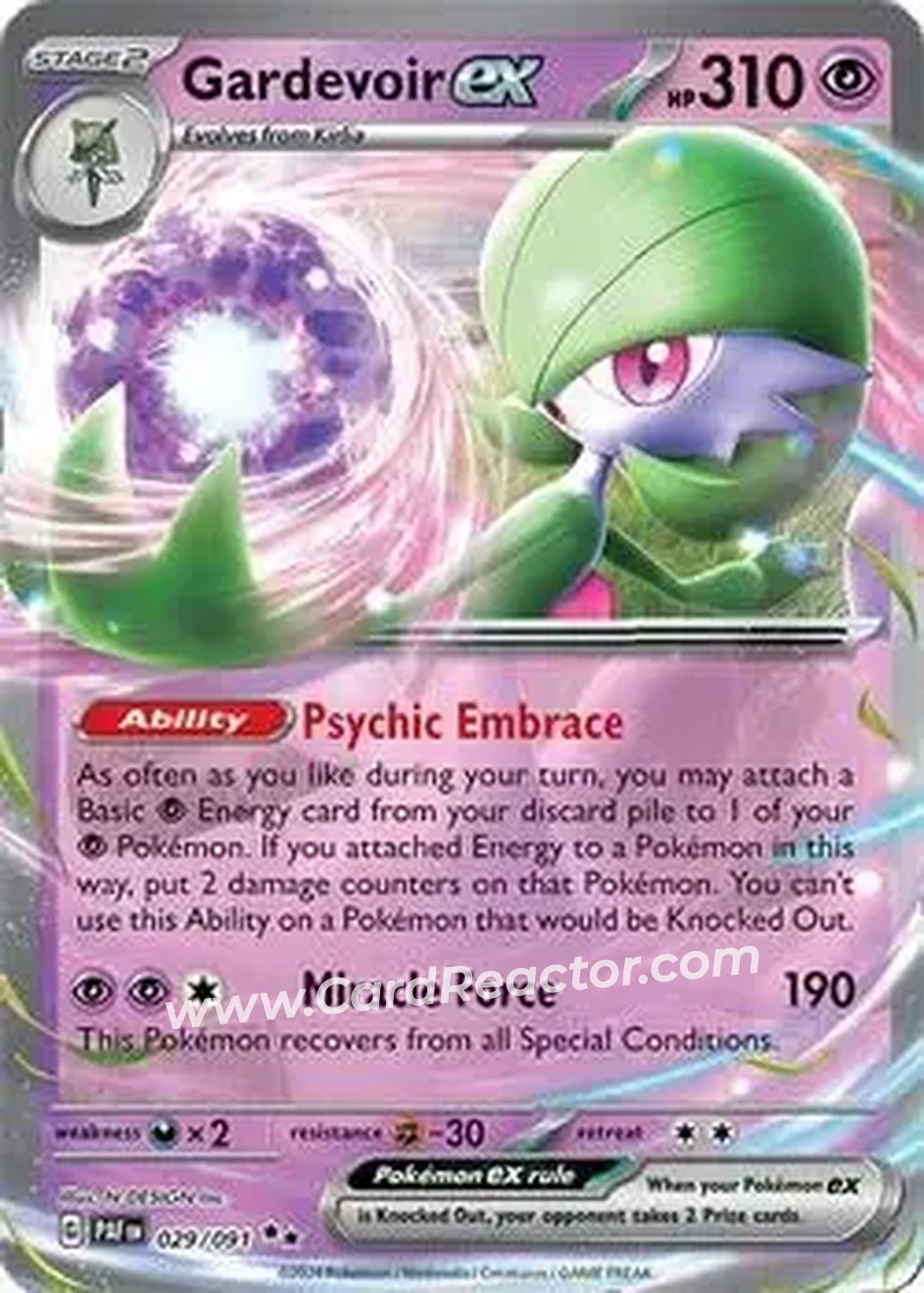 2024 Pokemon Scarlet & Violet Paldean Fates #029/091 - Gardevoir ex - Front