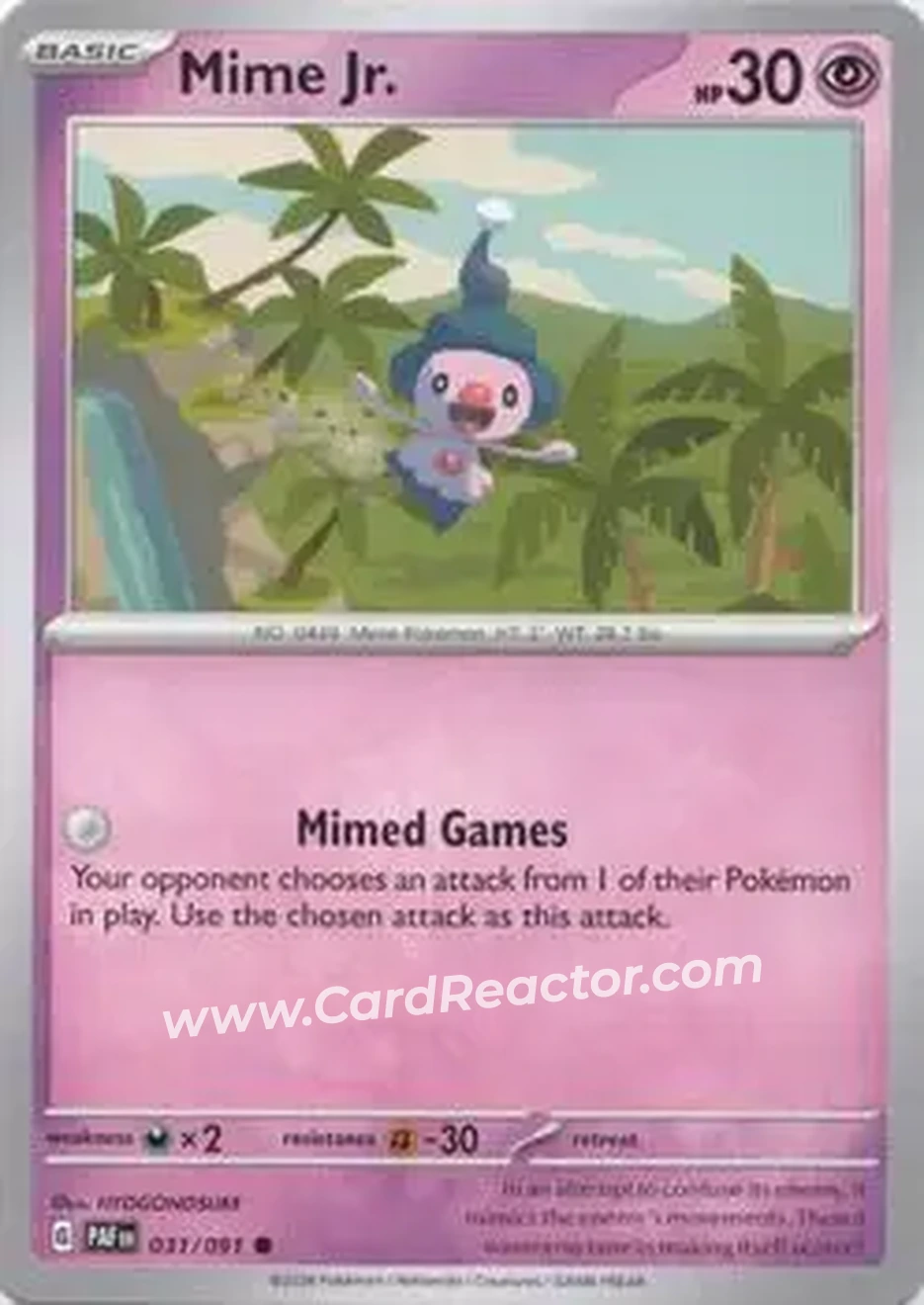 2024 Pokemon Scarlet & Violet Paldean Fates #031/091 - Mime Jr. - Front