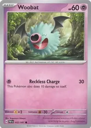 2024 Pokemon Scarlet & Violet Paldean Fates #032/091 - Woobat