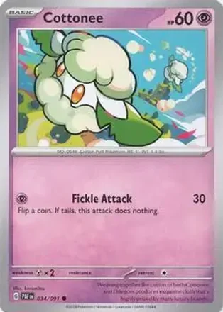 2024 Pokemon Scarlet & Violet Paldean Fates #034/091 - Cottonee