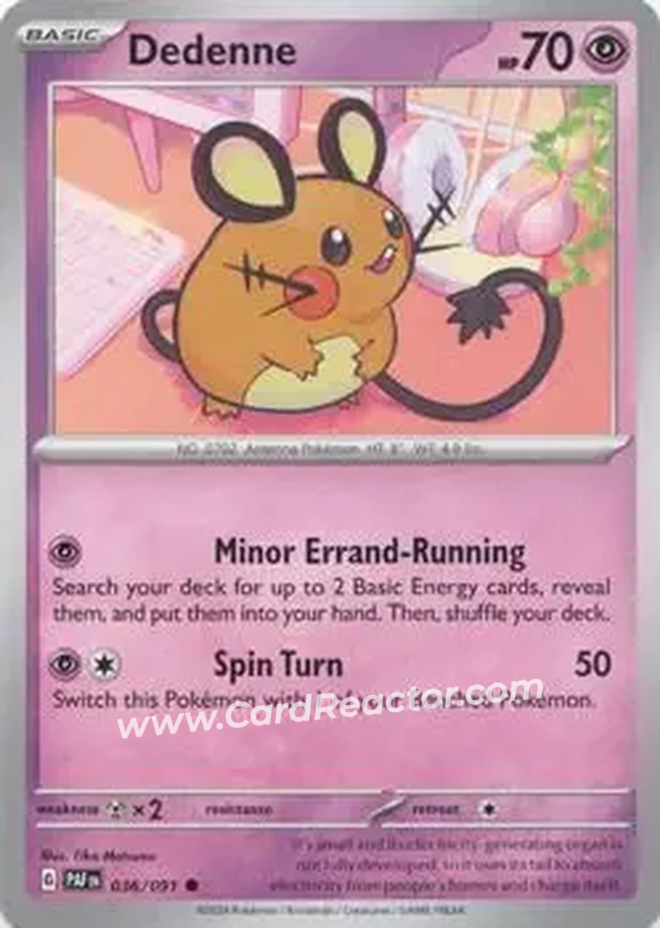 2024 Pokemon Scarlet & Violet Paldean Fates #036/091 - デデンネ - Front