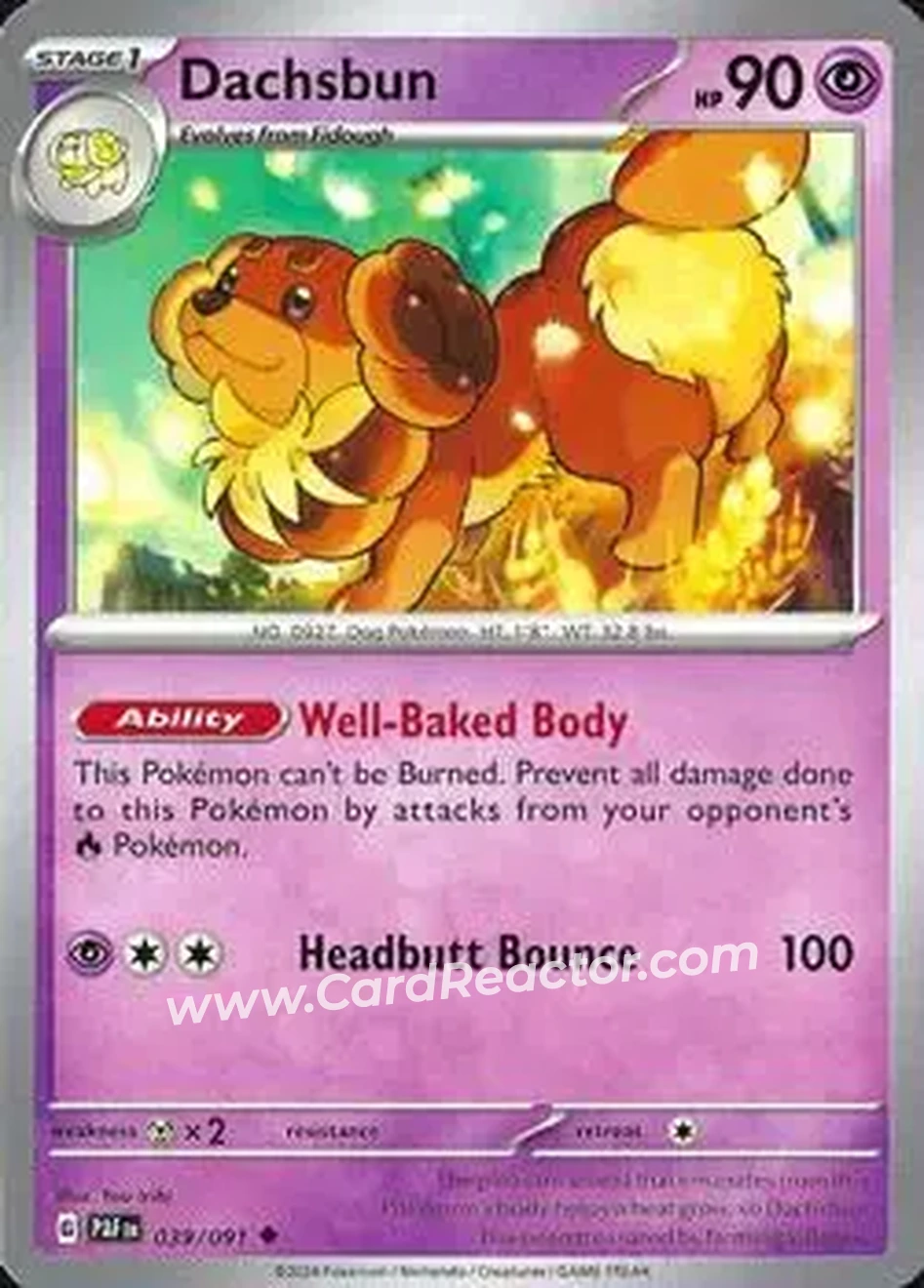 2024 Pokemon Scarlet & Violet Paldean Fates #039/091 - Dachsbun