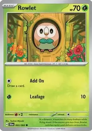 2024 Pokemon Scarlet & Violet Shrouded Fable #003/064 - Rowlet