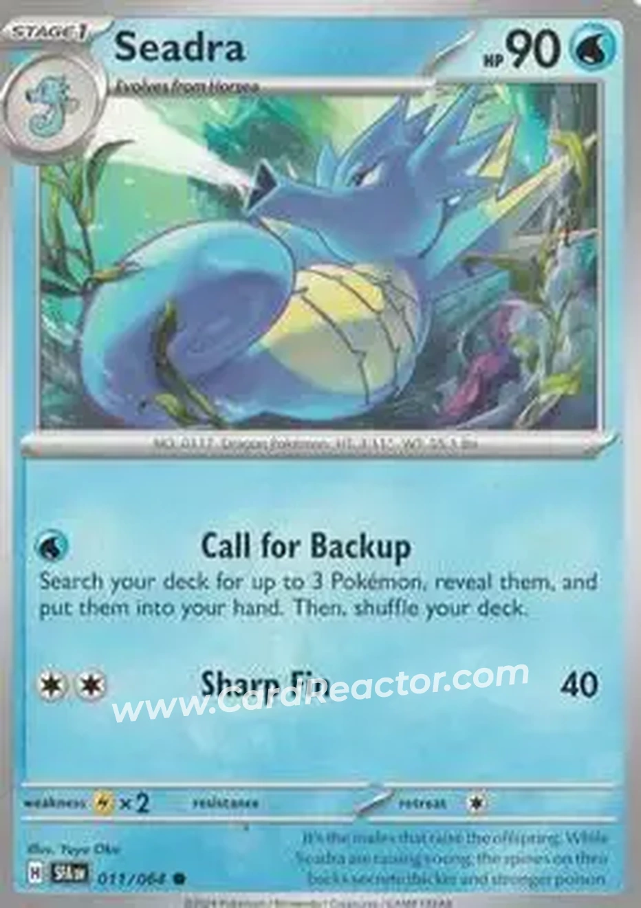 2024 Pokemon Scarlet & Violet Shrouded Fable #011/064 - Seadra - Front