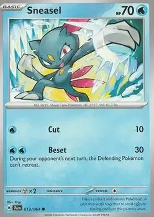 2024 Pokemon Scarlet & Violet Shrouded Fable #013/064 - Sneasel