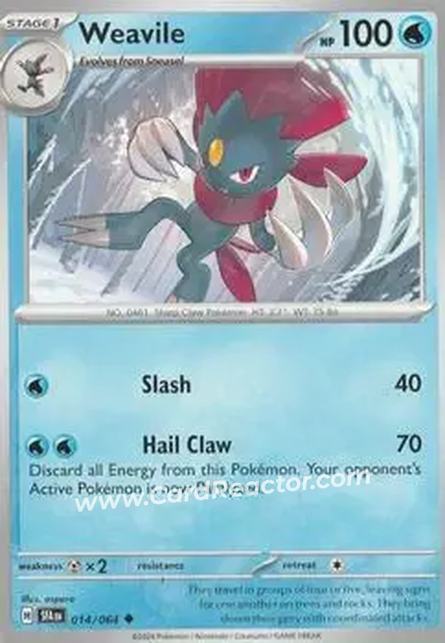 2024 Pokemon Scarlet & Violet Shrouded Fable #014/064 - Weavile - Front