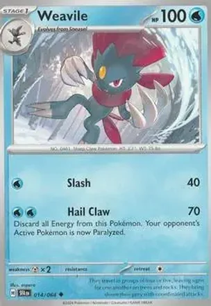 2024 Pokemon Scarlet & Violet Shrouded Fable #014/064 - Weavile