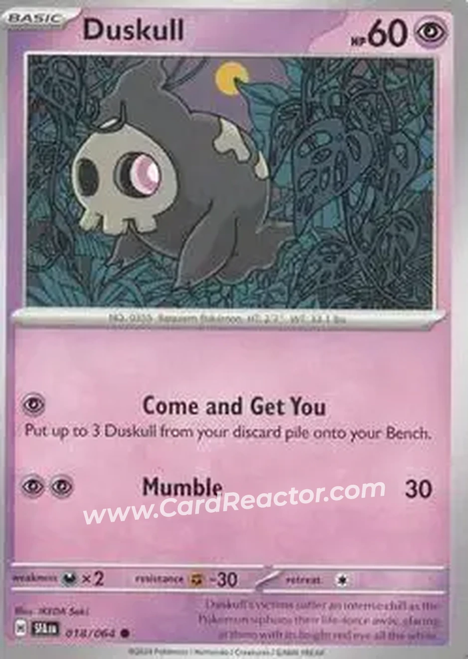 2024 Pokemon Scarlet & Violet Shrouded Fable #018/064 - Duskull - Front