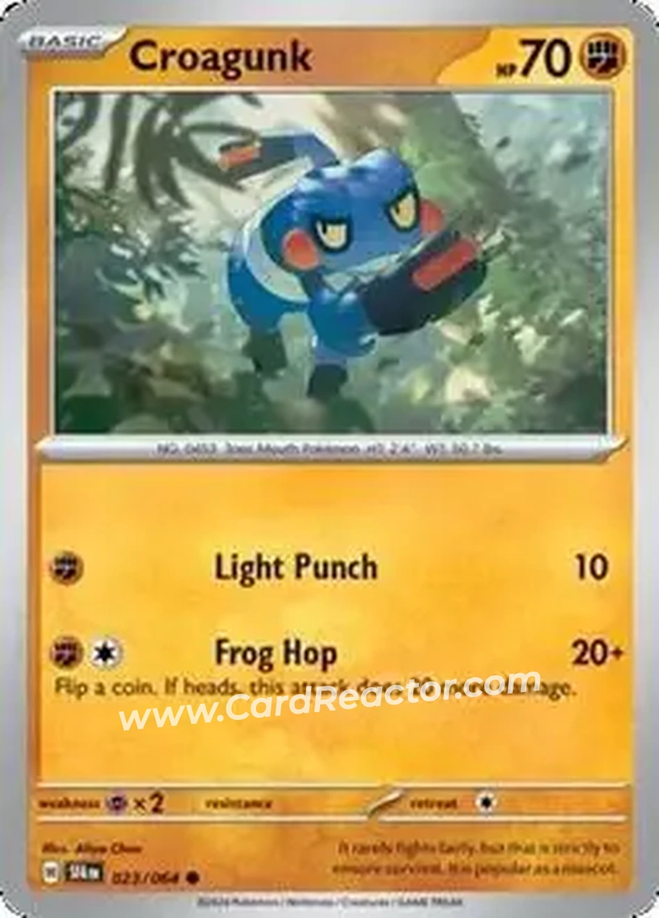 2024 Pokemon Scarlet & Violet Shrouded Fable #023/064 - Croagunk - Front
