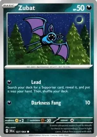 2024 Pokemon Scarlet & Violet Shrouded Fable #027/064 - Zubat
