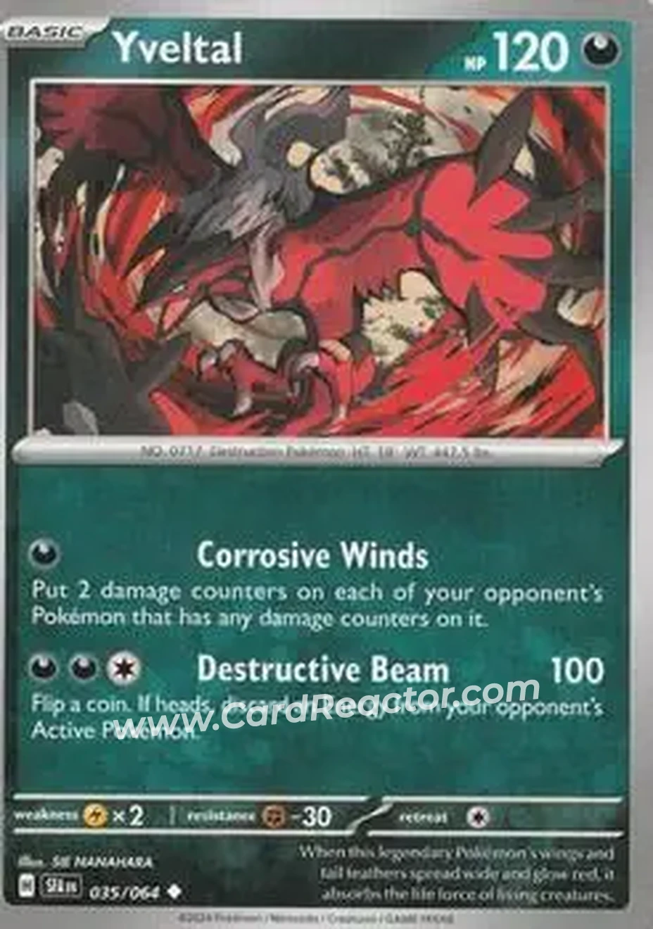 2024 Pokemon Scarlet & Violet Shrouded Fable #035/064 - Yveltal ex - Front