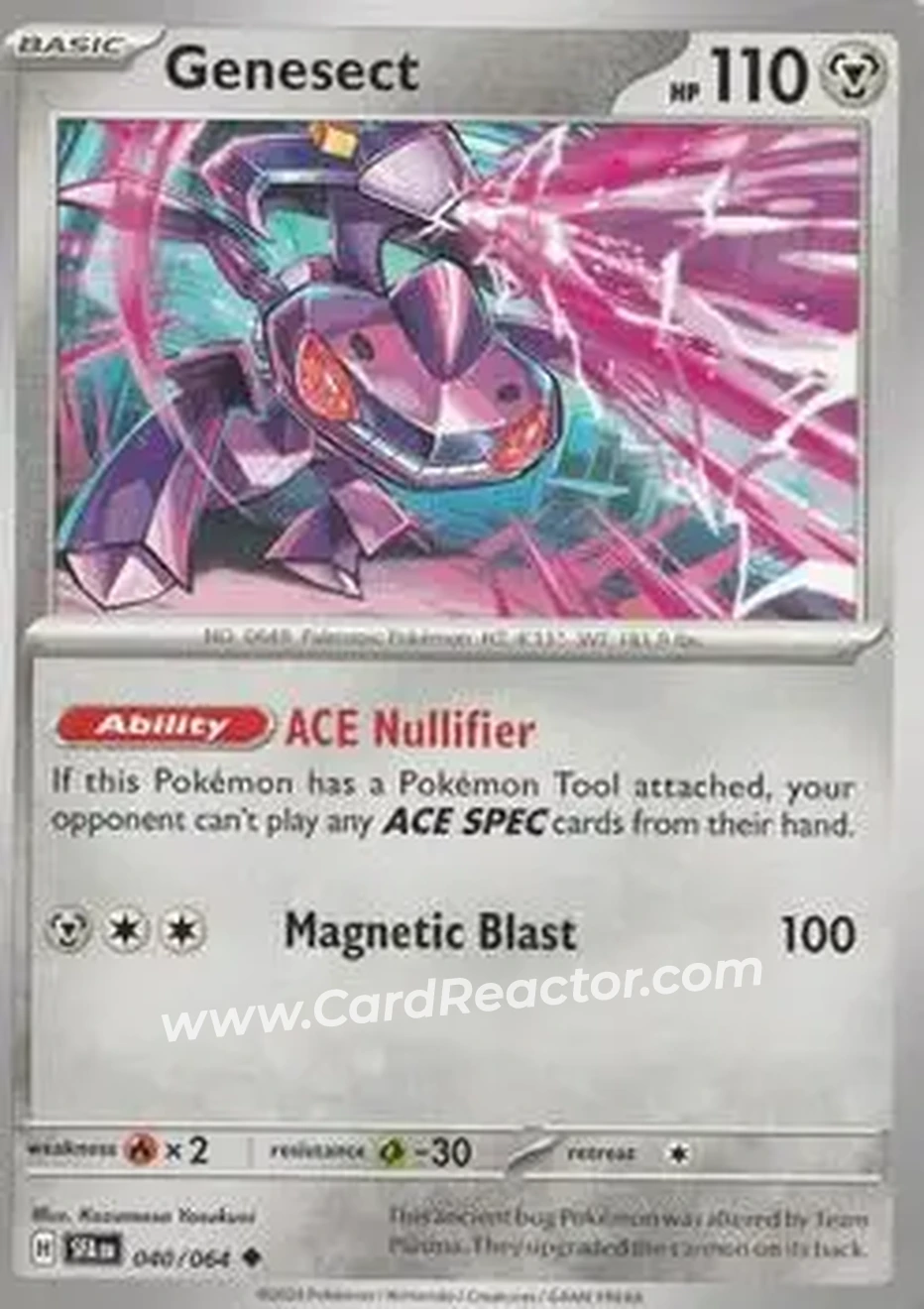 2024 Pokemon Scarlet & Violet Shrouded Fable #040/064 - Genesect EX - Front