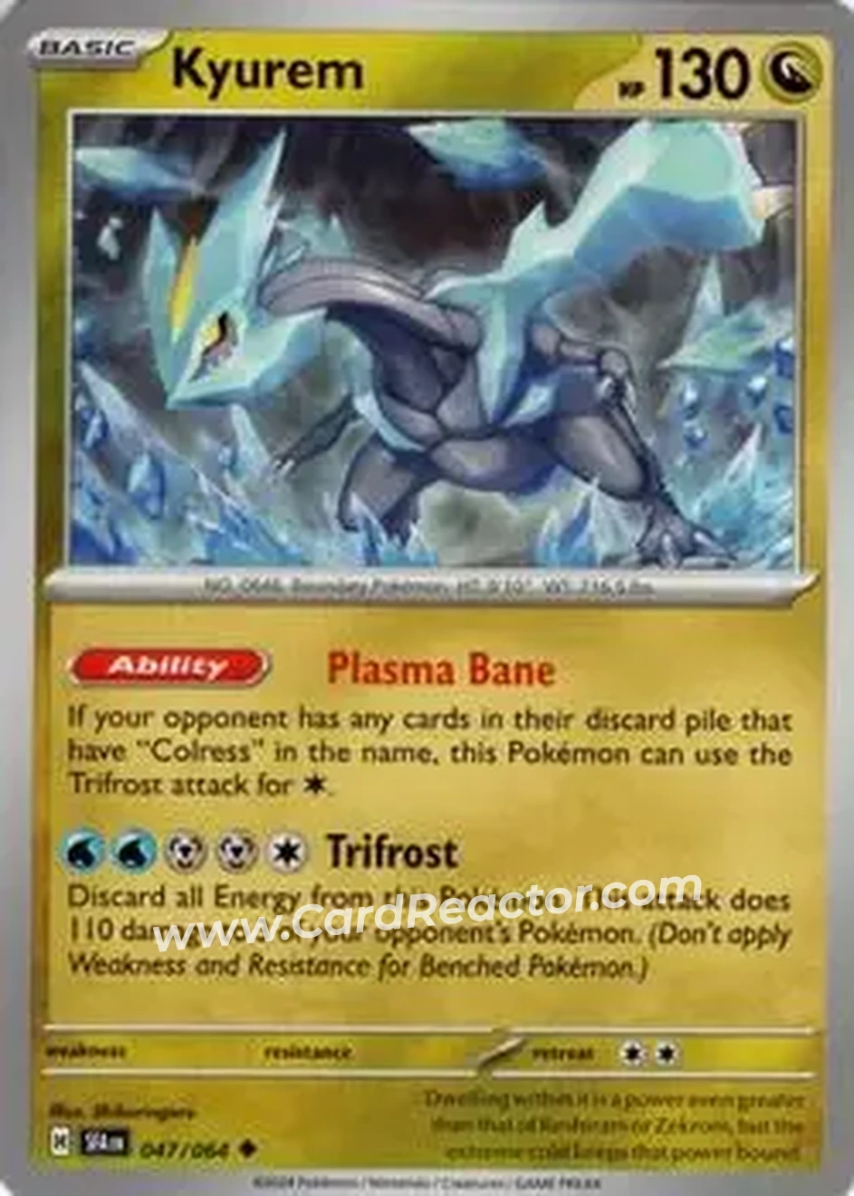 2024 Pokemon Scarlet & Violet Shrouded Fable #047/064 - キュレム ex - Front