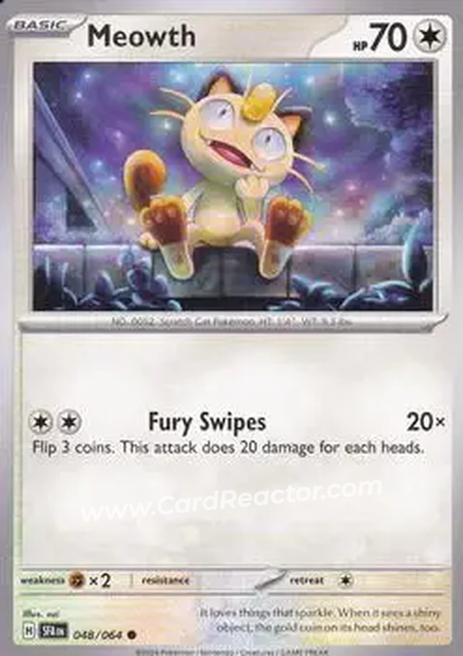 2024 Pokemon Scarlet & Violet Shrouded Fable #048/064 - Meowth - Front